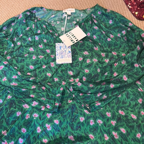 NWT ROLLER RABBIT green floral viscose top - Picture 9 of 9